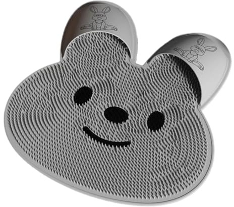 Brosse de lavage des pieds de douche – Brosse exfoliante pour les pieds et les peaux mortes, tapis de massage pour le bain – Tapis de massage des pieds en silicone en forme de lapin, tapis antidérapan