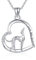 CUPENDA Greyhound Hund Halskette Sterling Silber Herz Windhund Anhänger Hunde Schmuck Valentinstag Geschenke für Frauen
