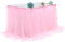 Jupe de table en tulle rose pour fête d'anniversaire Nappe plissée avec motif tutu