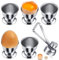 5 Piezas de Soporte para Huevos de Acero Inoxidable con 1 Abrelatas de Acero Inoxidable, Bandeja para Desayuno, Soporte para Huevos, Forma de Copa de Vino Pequeña, Juego de Soporte para Huevos