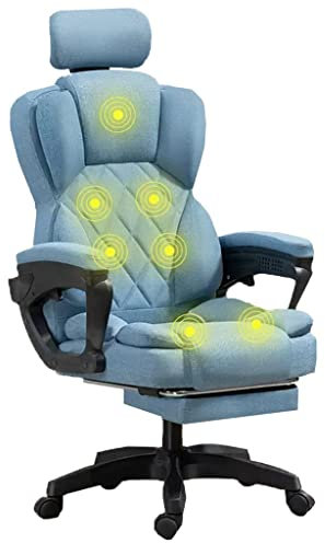 Beheizter ergonomischer Chefsessel mit Fußstütze und Lendenkissen, Drehstuhl für ultimativen Komfort und Unterstützung