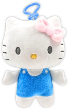 Simply Toys Porte-clés officiel Hello Kitty en peluche – Design intégral de 16 cm avec charmante robe rouge, adorable collection Hello Kitty, cadeaux Hello Kitty, porte-clés Hello Kitty, multicolore