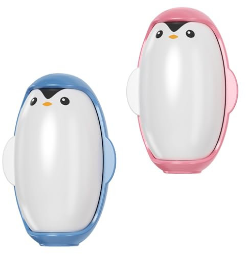 2 Stück Fusselrolle Wiederverwendbar, Wiederverwendbare Fusselrolle, Pinguinform Fusselball Entferner Waschbarer Fusselentferner Tragbarer Klebriger Haarrollerball für Kleidung und Tierhaare