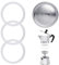 3 anillos de sellado para cafetera espresso, 6 tazas, junta de repuesto de silicona con colador de aluminio, anillos de sellado para cafeteras (3 juntas de sellado de silicona + 1 filtro de acero)
