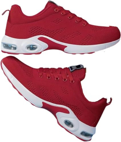 Donubiiu Orthocare Komfort Schuhe Damen, ergonomische Schmerzlinderungs Orthofit Orthopädische Schuhe (Rot,40)