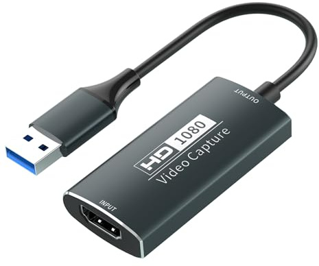 Video Capture Card, 4K HDMI auf USB, Full HD 1080p Gerät, zum Bearbeiten von Videos/Spielen/Streaming/Online Unterricht
