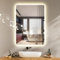 Hondony 50×70cm Bluetooth Square Bathroom Mirror with Led Lights and Touch Switch, Wall Mounted Vanity, Anti-fog, 3 Colors Dimmable Light, Demister Mirror with Backlit Lights for Bathroom