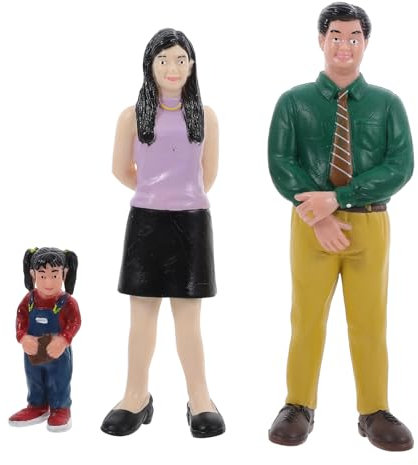 Gatuida Realistisches Familienset Papa Mama Mädchen Figuren Für Puppenhaus Heimdekoration Miniatur-menschenfiguren