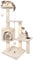 Cat Tree, 112cm Cat Scratching Post for Indoor Cats, Multi-Level Stable Cats Tower with Sisal Scratching Posts, Plush Toy Balls, Cave, Sisal Rope for Kitten Pets Climbing and Relaxing, Beige