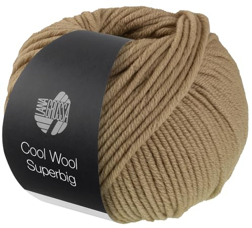 LANA GROSSA Meilenweit Superbig | Pure extrafeine Merinowolle, waschmaschinenfest und filzfrei | Handstrickgarn aus 100% Schurwolle (extrafine) | 50g Wolle zum Stricken% Häkeln | 80m Garn FB 23