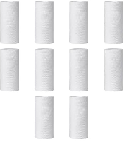 Pack of 10 High Efficiency 5Inch PP Cotton Water Filter Cartridges Sediment Replacement for Cleaner Drinking Water Pitcher Refill