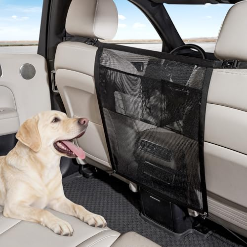 TKYZ Dog Car Barrier,Dog Car Net Barrier with Mesh Organize,Pet Divider Fit Car/SUV/Truck