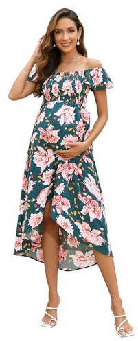 Robe d'été pour femmes enceintes - Robe de grossesse à manches courtes - Robe de grossesse décontractée - Robe d'allaitement
