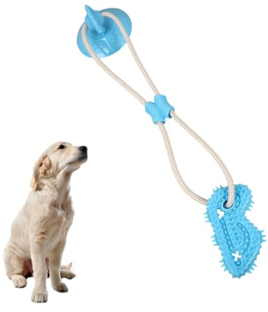 BDKMMS Dog Tug Suction Toy, Interactive Suction Cup Dogs Teething Toy with Reinforced Nylon Rope for Large Breeds