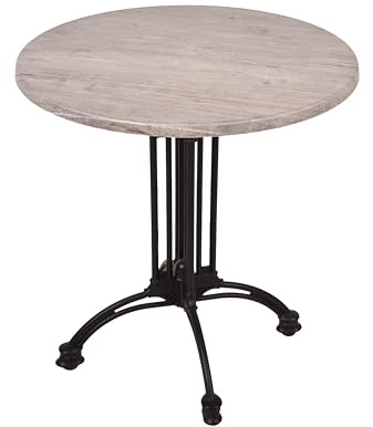 DELUKE Bistrotisch Jelena Ø70cm Rund Hellbraun Holz | Cafétisch Bartisch Gartentisch Outdoor-Esstisch