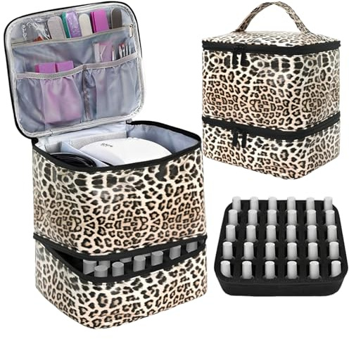 Nail Polish Organiser,Nail Varnish Storage Case, with Multiple Compartments, Compact Design for Home and Travel Use, with Secure Closure