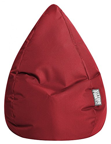MAGMA Sitting Point only by BeanBag Brava L Sitzsack, ca. 70x90cm, großer Sitzsessel, Lounge-Sessel, Hülle bei 30°C waschbar, Made in Germany, Tomate