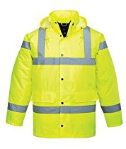 Portwest S461 Atmungsaktive Warschutzjacke Viele Taschen Innere Brusttasche | Gelb, M, EN ISO 20471 Klasse 3, UPF 40+, 300D Oxford Polyester, Verdeckte Handytasche, Langarm, Reißverschluss, Wasserdicht