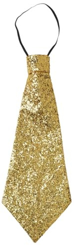 W WIDMANN MILANO Party Fashion - Lurex Krawatte mit Gummiband | Glänzendes Accessoire für Karneval, Festival, Mottoparty, Disco und auffällige Party-Outfits