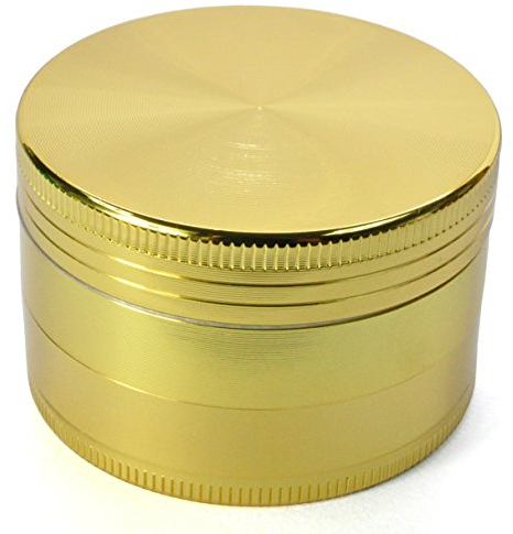 LIHAO Pollen Grinder Crusher für Spice,Kräuter,Gewürze,Herb,Kaffee 4-teiliges Set mit Pollen Scraper (Golden)