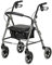DAYS Lightweight Folding Rollator Walker – Mobility Aids, Adjustable Walking Frame with Padded Seat, Lockable Brakes, Ergonomic Handles, Walking Aid, Portable Walker for Elderly, Small – Quartz