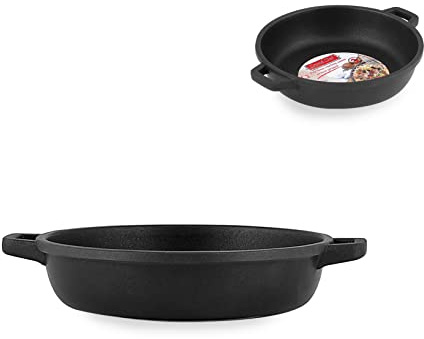 Home Granchef Tegame Fus Antiaderente Ex/Chef 2 Manici Cm24 Pentole Cucina, Alluminio pressofuso, Nero, 24 cm