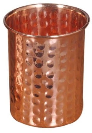 Hammered pure Copper glass cup for water (Pack of 2)