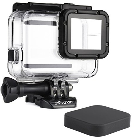 SOONSUN 147FT Waterproof Case for GoPro Hero 7 6 5 Black, and Hero (2018) | 45M Underwater Protective Dive Housing with Large Flat Glass Lens for Scuba Diving and Snorkeling