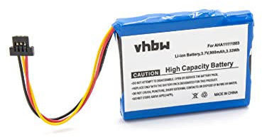 vhbw Akku Ersatz für Tomtom AHA11111003, VFA für GPS Navigation Navi (900mAh, 3,7V, Li-Ion)