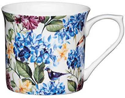 KitchenCraft China 300ml Fluted Mug, Country Floral