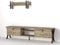 Alphamoebel 4425 Zeth Wohnwand Anbauwand TV Lowboard mit Metallfüße Wohnzimmerschrank, Walnuss, Holz, Hängeregal mit Metall, 180 x 46,8 x 31,5 cm