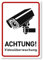 Achtung Videoüberwachung Schild (14x20 cm Kunststoff) (hochkant) - Warnschilder und Hinweisschilder - Videoüberwacht Schilder