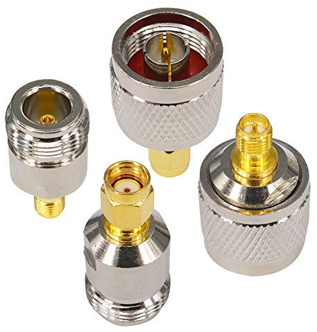 onelinkmore Signal Booster Adapter Kit N Type to RP-SMA Kit 4 Types N Male female to RP SMA Male Female for Wifi Antenna 4G Antenna CB Radio Antennas Broadcast Ham radio AV Transmitter TP-Link Netgear