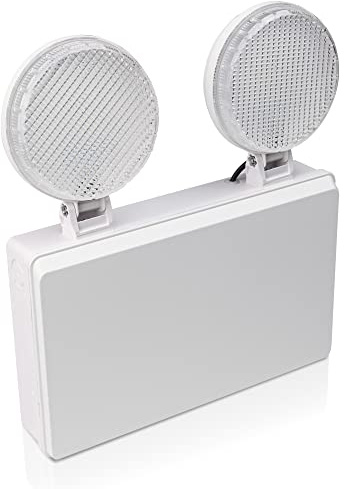 Bright Source LED Twin Spot Emergency Non-Maintained Light Fitting, IP20, 4W, 400lm, 6500K Daylight White, 3 Hour Emergency Mode, Lightweight Polycarobonate Construction
