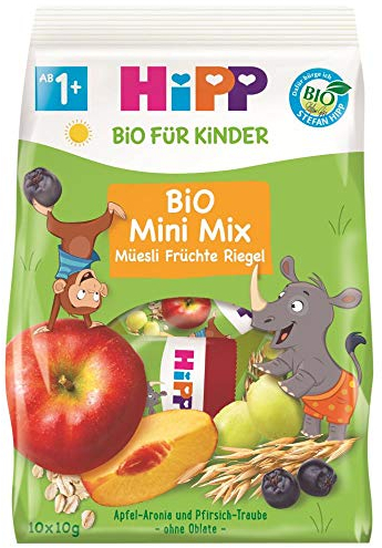Hipp Bio-Riegel Mini-Mix-Pack Früchte-Müesli-Häppchen, 7er Pack (7 x 100 g)