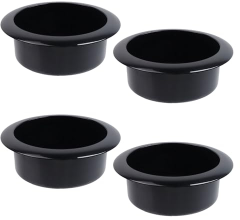 Quluxe 1.5Inch Black Plastic Recliner-Handles Replacement Cup Holder Insert for Sofa, Car, Desk, Ship (Pack of 4)