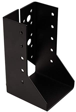 Heavy Duty Black Decorative Face Fix Folded Concealed Flange Joist Hanger (45 x 97 x 75 x 2mm)