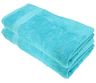 Julie Julsen® Bio Badetuch-Set, 2 Badetücher in 32 Farben erhältlich weich und saugstark Türkis 100x150 cm