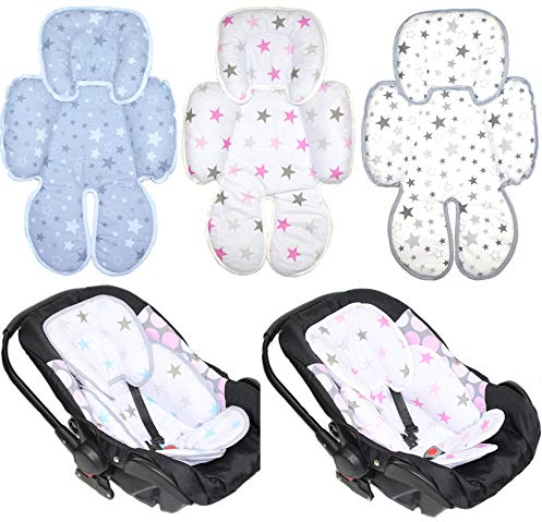 Primawela Sitzverkleinerer - Star- Baumwolle Baby Kind für Auto Kindersitz Babyschale Einsatz (Star DUNKEL)