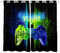 Loussiesd Game Fenstervorhang Schlafzimmer 260x140cm Gamer Spiel Zimmer Blickdicht Vorhänge Dekor Jungen Jugendliche Kinder Gaming Vorhang Blau Grün Neon Gamepad Vorhänge Dekor Set of 2er Panels