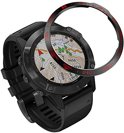 AISPORTS Lünetten Styling Kompatibel für Garmin Fenix 6/Fenix 6 Pro Lünettenring, Selbstklebende Abdeckung Kratzschutz Edelstahl Metalllünette Schleife Zifferblatt Schutzhülle für Fenix 6/Fenix 6 Pro