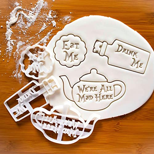 3 stampi per biscotti a tema Alice nel paese delle meraviglie | strumenti di cottura strumento di cottura per dolci fai da te, giocare con gadget per compleanni