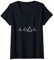 Damen Triangelspieler Herzschlag Triangel T-Shirt mit V-Ausschnitt