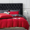Gezu Housse de Couette 200x200cm Rouge Gris Unie Réversible Parure de Lit 2 Personnes Microfibre avec Fermeture Éclair Sets de Housse de Couette avec 2 Taie d'oreiller 65x65cm