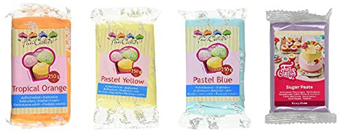 Pasta di Zucchero Fun Cakes Dimensioni e Colori Assortiti: facile da usare, liscia, flessibile, morbida e pieghevole, perfetta per decorare torte, halal, kosher e senza glutine