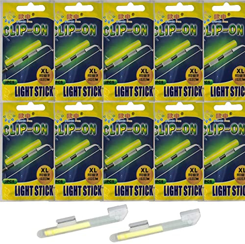 linguang Bulk Kit Fishing Glow Sticks für Rutenspitze und Bobber, Angelruten-Leuchtstäbe, Knicklichter für Angelruten, 3.3 cm, 5.1 cm, 7.6 cm, #XL3.3,3.7 mm (für Rutenspitze)