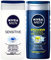 Nivea MEN Shower Gel Twin Set SENSITIVE & POWER FRESH Body, Face & Hair Wash 2 x 250ml Exclusive Selection from Kingdom Supplies.