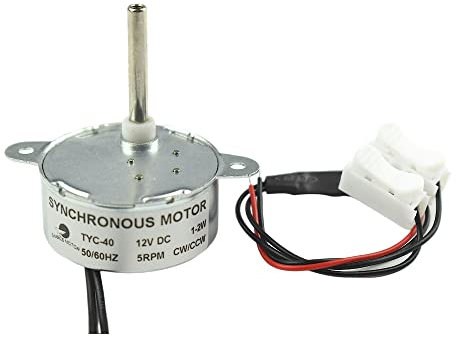 CHANCS TYC-40 DC 12V 5RPM Moteur synchrone Longueur de l'arbre 33mm pour la décoration de Noël Micro Moteur