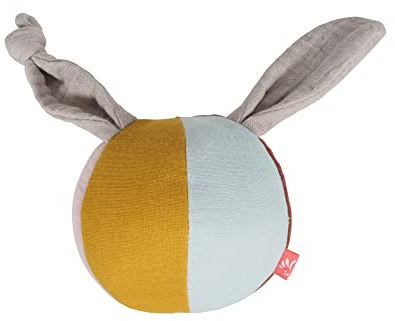 kikadu Rasselball Hase - Babyspielzeug aus 100% GOTS-zertifizierter Bio-Baumwolle