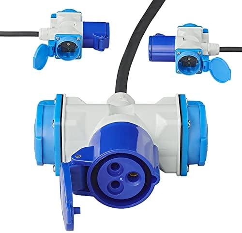 ProPlus Adapterkabel 150cm 3x2,5mm² von Schuko Stecker nach 1xCEE + 2xSchuko Steckdose